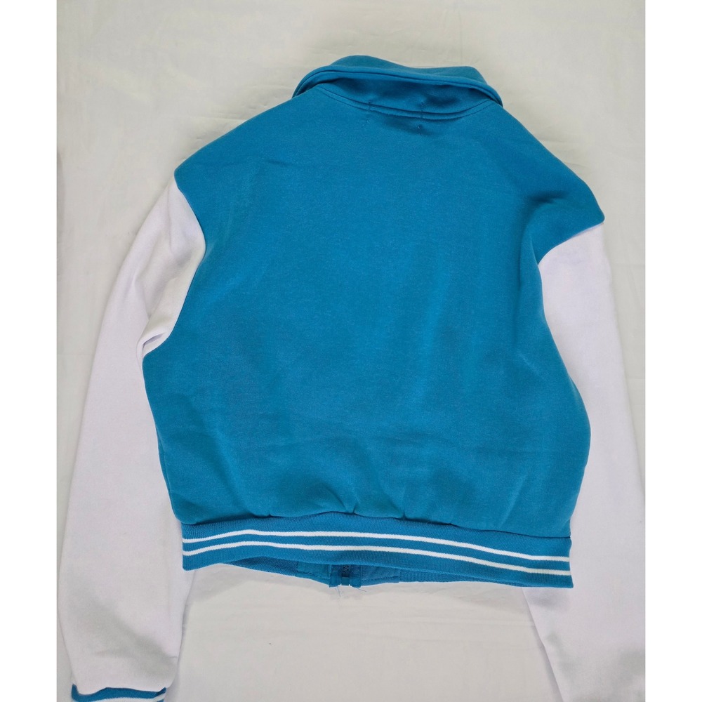 New Look Brooklyn Sport Team Varsity Bomber Jacket Teal Blue White Size M - Picture 11 of 16